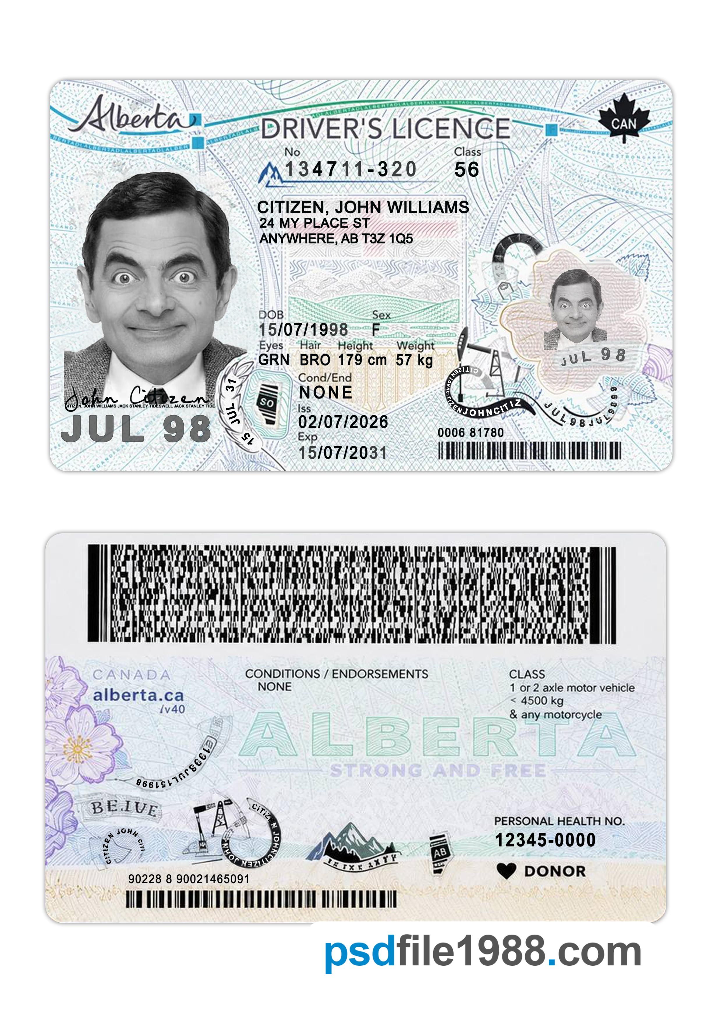 Canada Alberta Driving License 2026-Present